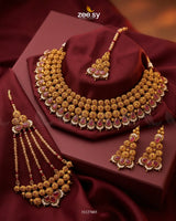 Crimson Ruby Zircon Bridal Set Bridal Set - Zeesy Jewellery Pakistan | Premium Artificial & Imitation Jewellery