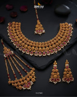 Crimson Ruby Zircon Bridal Set Bridal Set - Zeesy Jewellery Pakistan | Premium Artificial & Imitation Jewellery