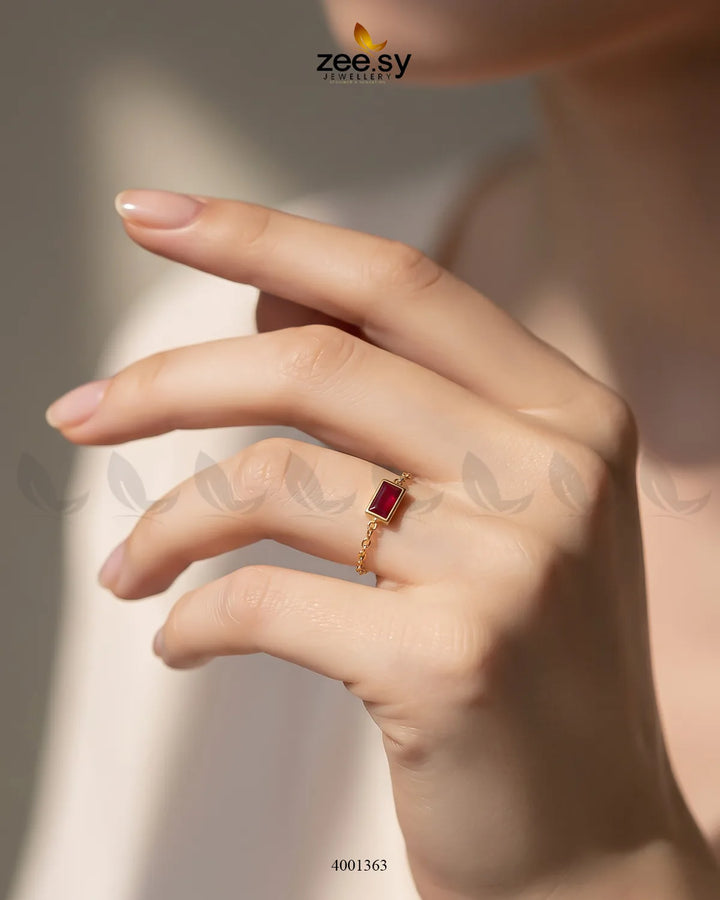Crimson Stone Charm Ring Finger Ring - Zeesy Jewellery Pakistan | Premium Artificial & Imitation Jewellery