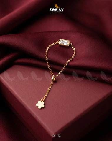 Crimson Stone Charm Ring Golden White Finger Ring - Zeesy Jewellery Pakistan | Premium Artificial & Imitation Jewellery