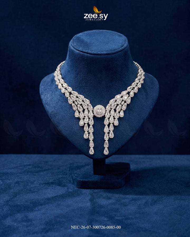 Crystal Butterfly Cascade Necklace Set