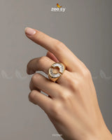 Curved Jewel Tone Ring - Zeesy Jewellery