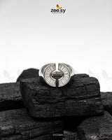 Curved Jewel Tone Ring Silver - Zeesy Jewellery