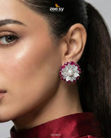 Customizable RHS09 Radiance Floral Earrings featuring intricate floral designs and sparkling accents.