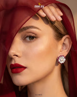 Customizable RHS09 Radiance Floral Earrings featuring vibrant floral design and delicate craftsmanship.