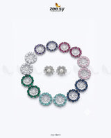 Customizable RHS09 Radiance Floral Earrings featuring colorful floral designs and delicate craftsmanship.