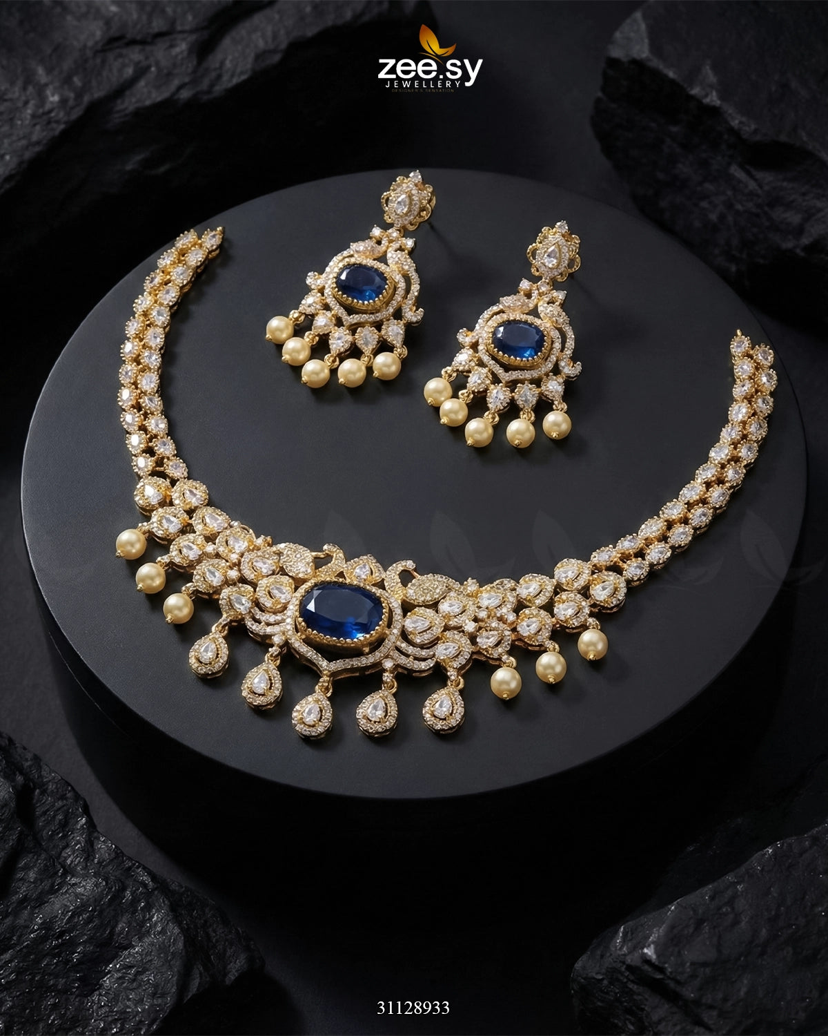 Customizable Radiance Floral Necklace Set - Zeesy Jewellery