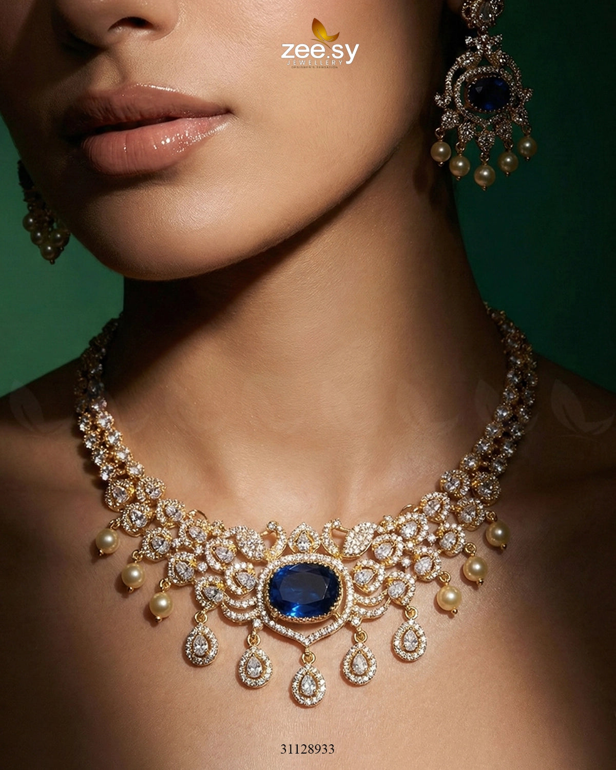 Customizable Radiance Floral Necklace Set - Zeesy Jewellery