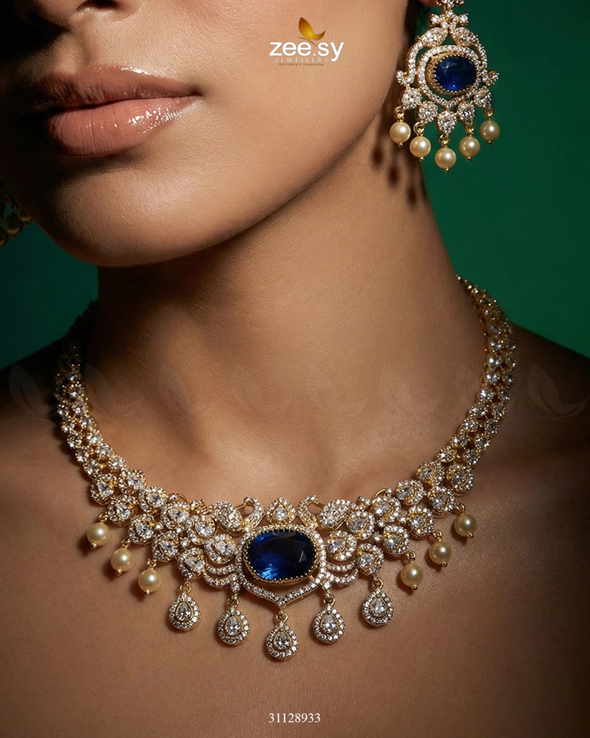 Customizable Radiance Floral Necklace Set - Zeesy Jewellery