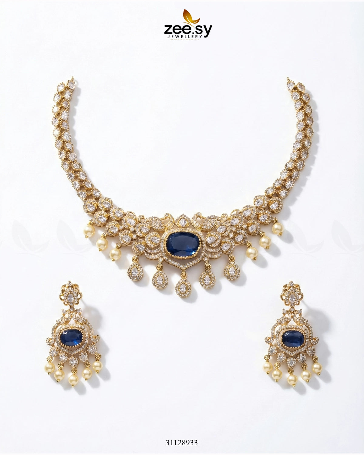 Customizable Radiance Floral Necklace Set - Zeesy Jewellery