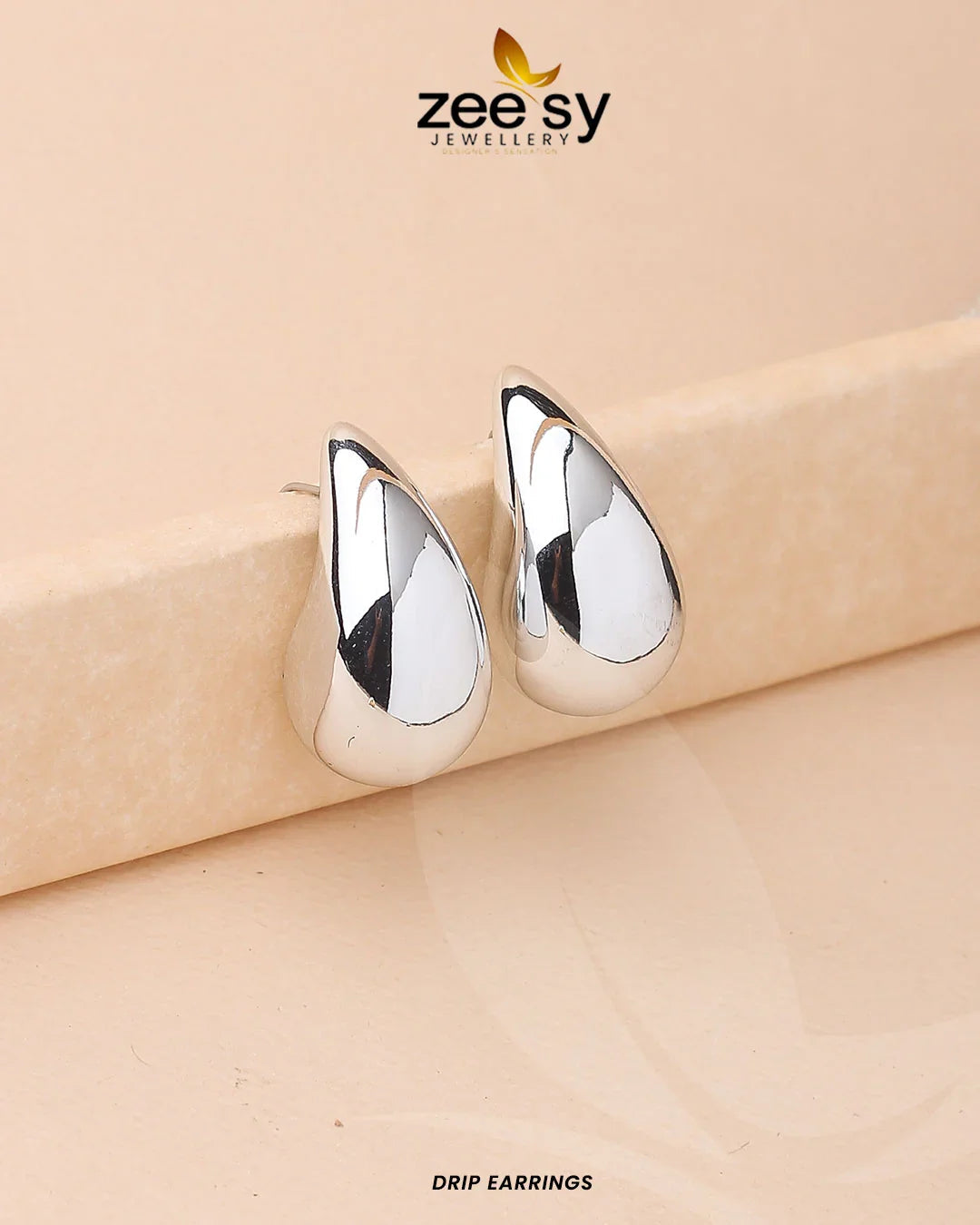 Drip Earrings Silver - Zeesy Jewellery