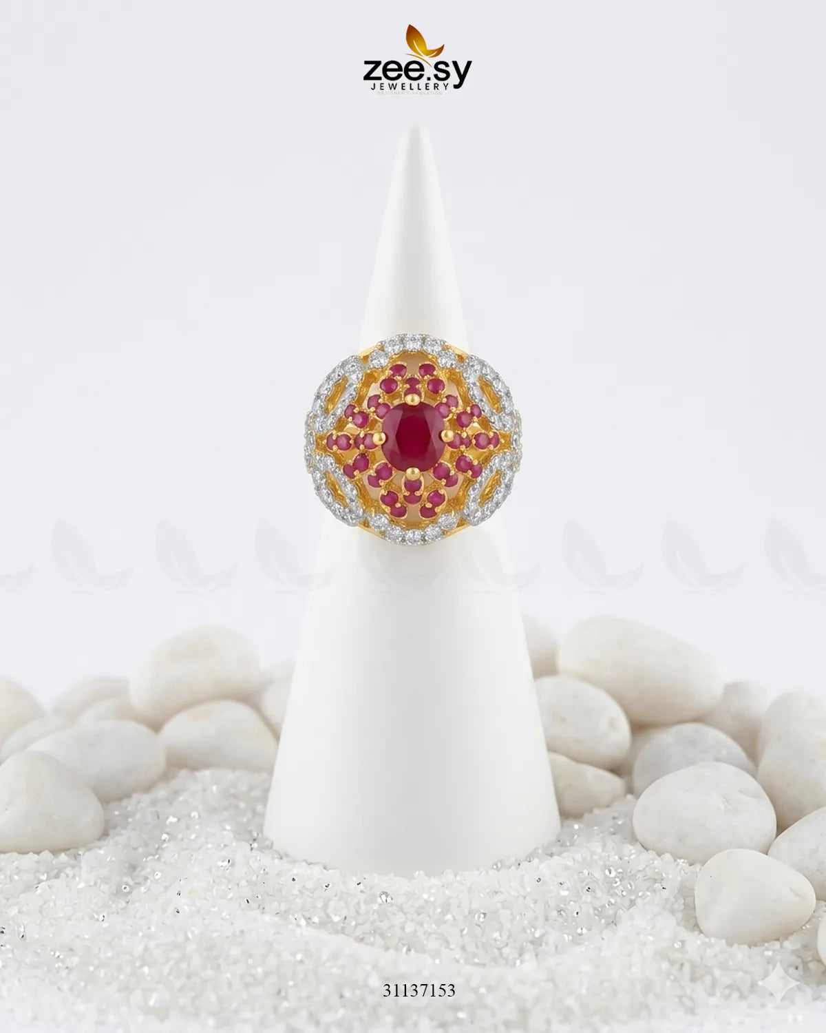 Dahlia Gemstone Zircon Ring