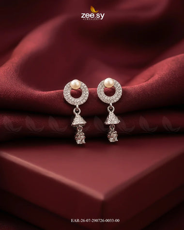 Dainty Bell Teardrop Earrings Silver Earrings - Zeesy Jewellery Pakistan | Premium Artificial & Imitation Jewellery