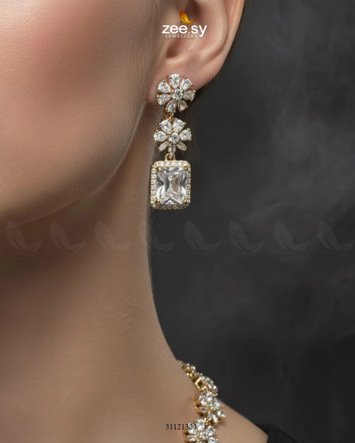 Dainty Crystal Cluster Necklace Set - Zeesy Jewellery