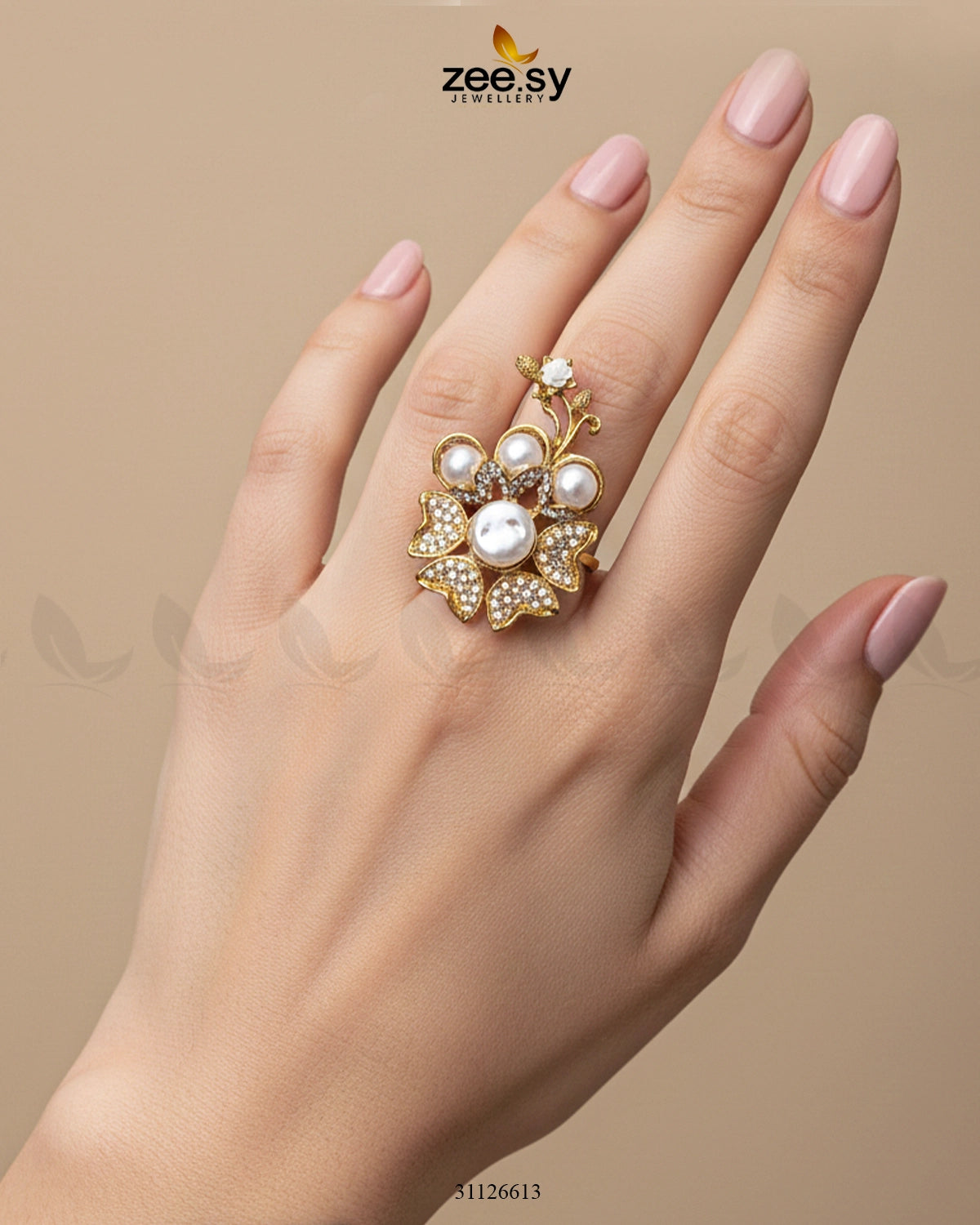 Daisy Floral Mother Pearl Ring - Zeesy Jewellery