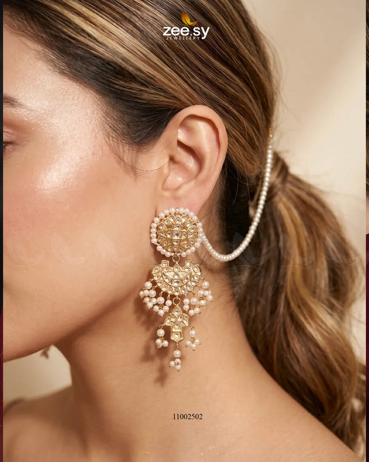 Floral Kundan Pearl Bridal Set Bridal Set - Zeesy Jewellery Pakistan | Premium Artificial & Imitation Jewellery