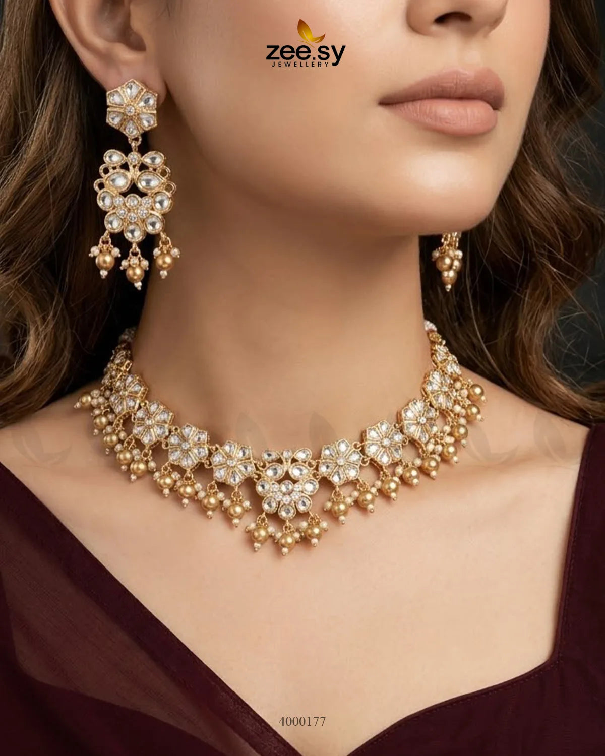 Dawn Floral Cluster Necklace Set