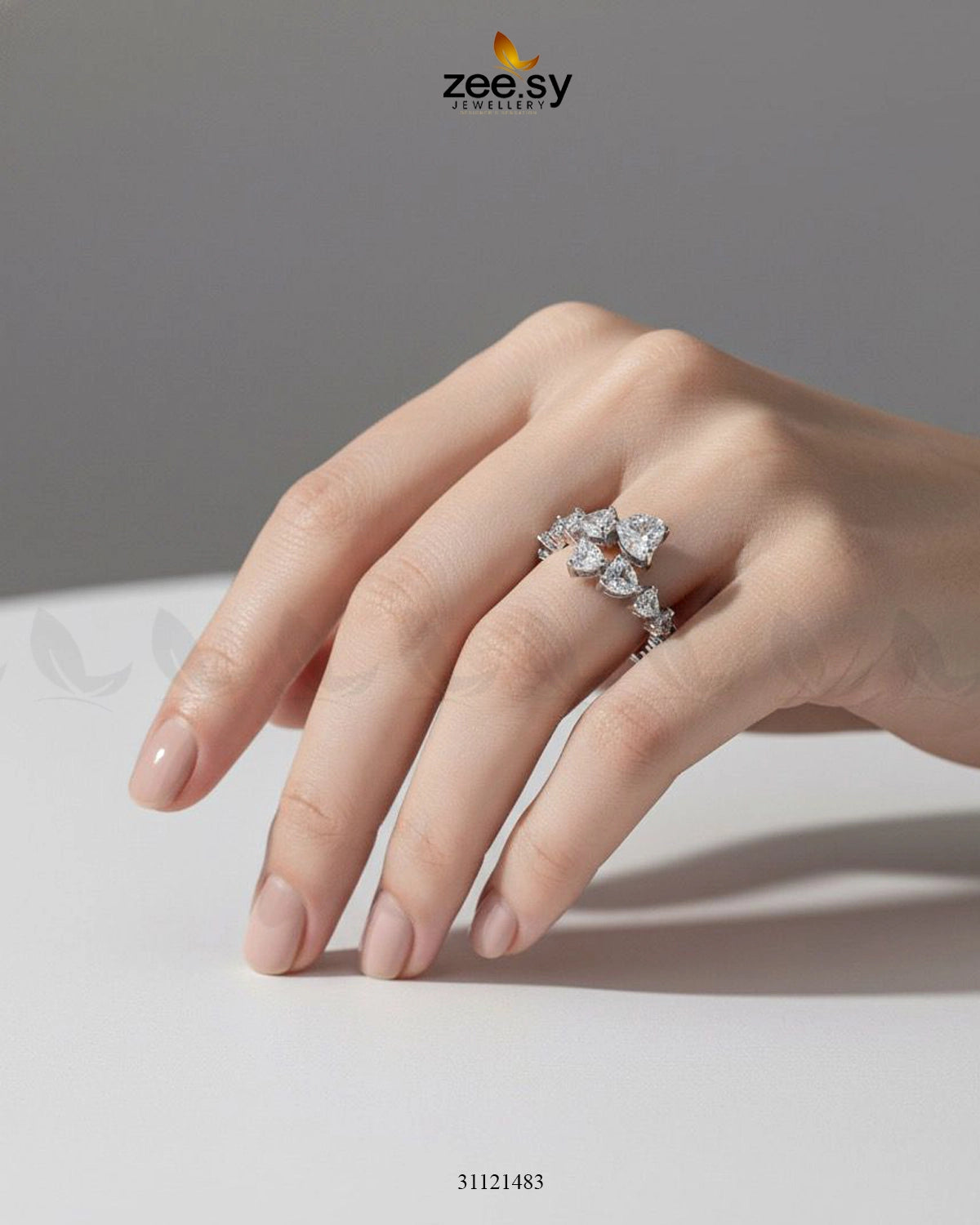 Dazzling Asymmetrical Cluster Ring - Zeesy Jewellery