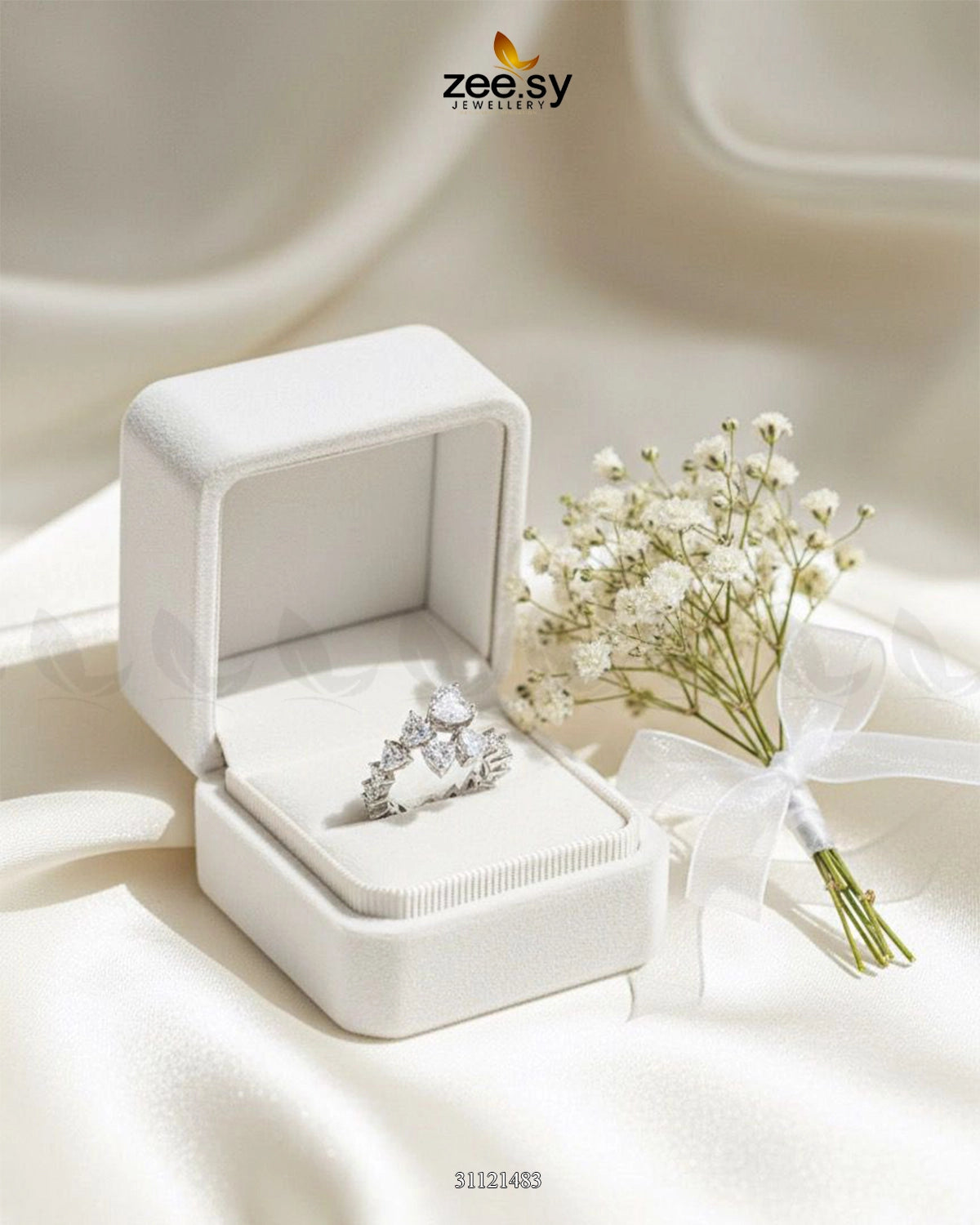 Dazzling Asymmetrical Cluster Ring - Zeesy Jewellery