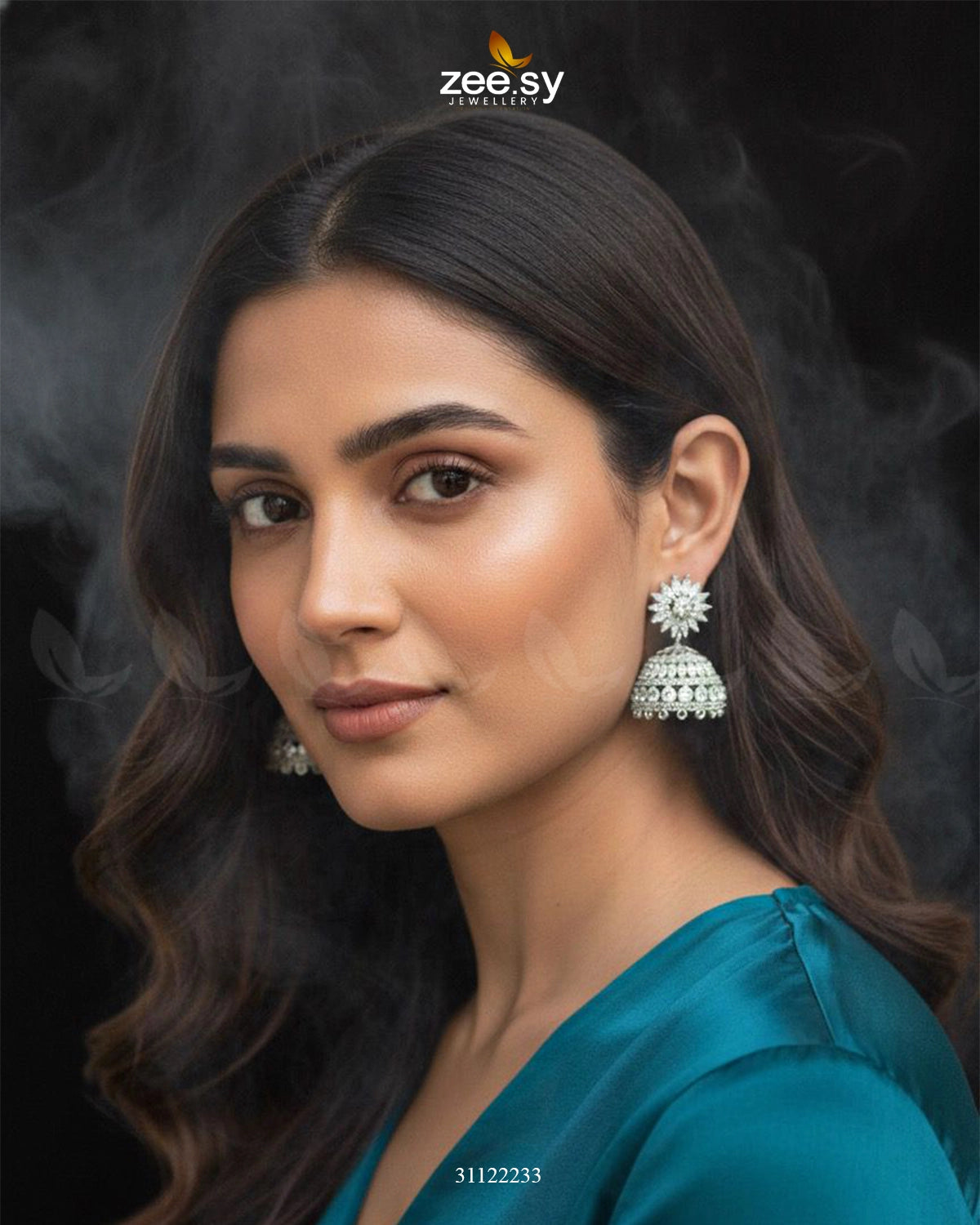 Dazzling Crystal Dome Jhumka Earrings - Zeesy Jewellery