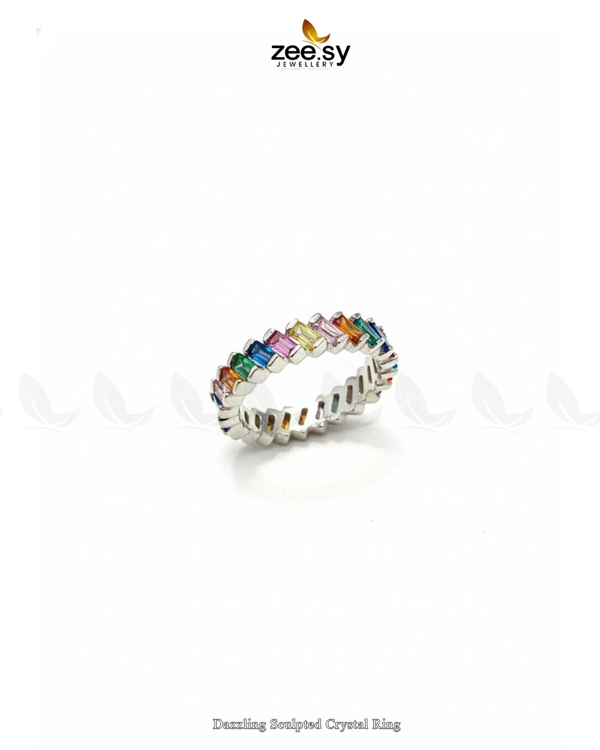 Dazzling Sculpted Crystal Ring - Zeesy Jewellery