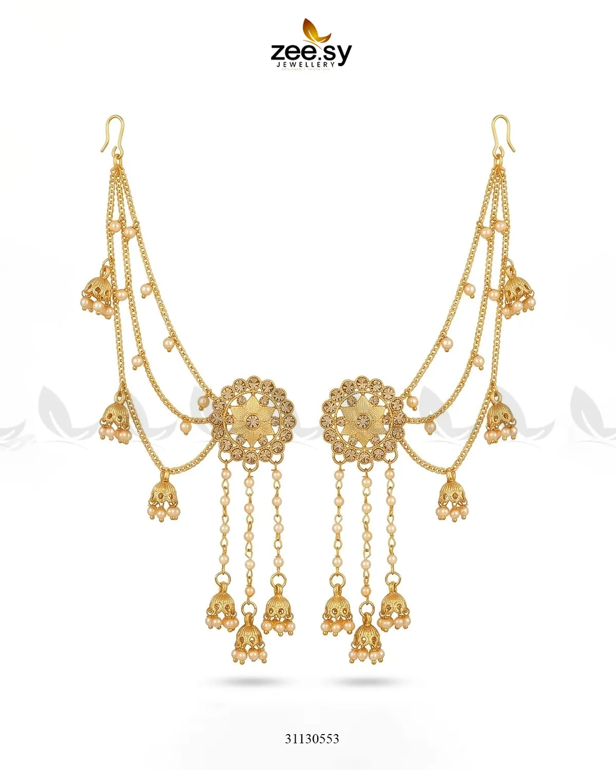 Delicate Floral Pearl Earrings Earrings - Zeesy Jewellery Pakistan | Premium Artificial & Imitation Jewellery