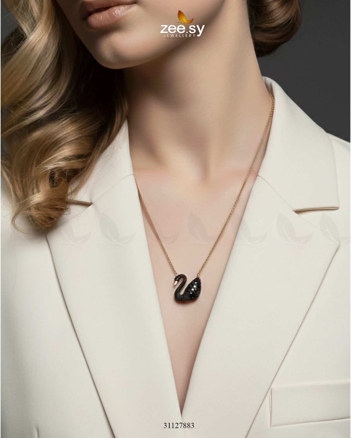 Delicate Black Swan Chain - Zeesy Jewellery