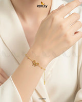 Delicate Ribbon Bow Charm Bracelet - Zeesy Jewellery