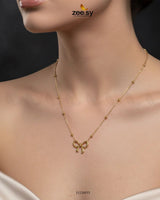 Delicate Ribbon Bow Pendant Set - Zeesy Jewellery
