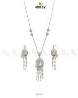 Diamond Lantern Drop Necklace Set - Zeesy Jewellery