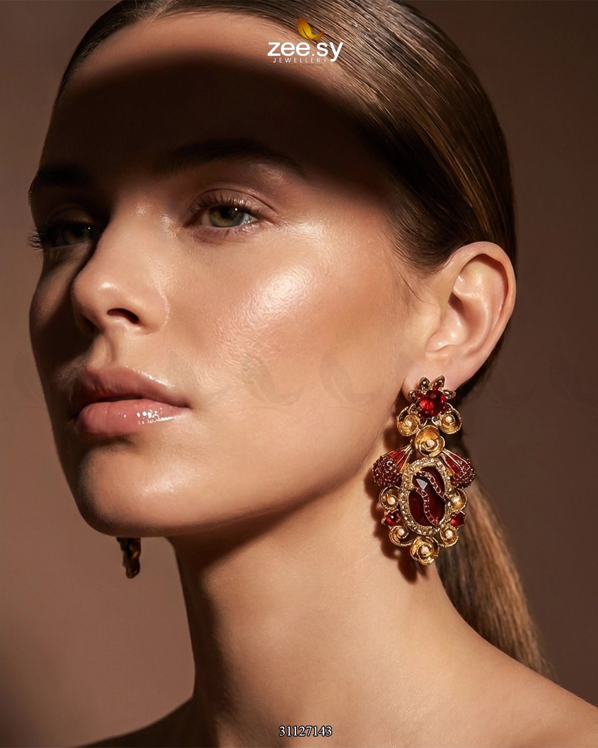 Diana Ruby Beads Earrings