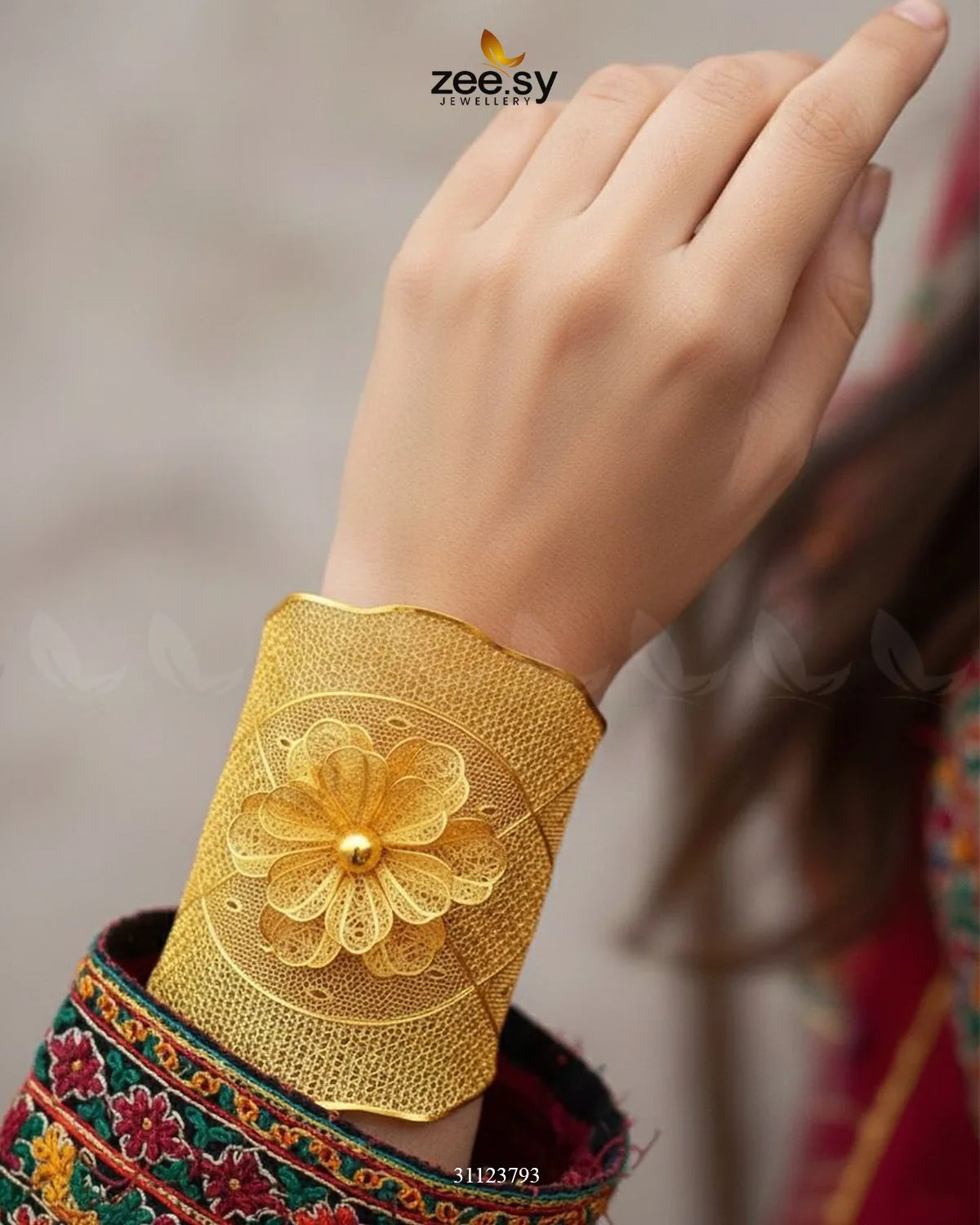 Dimensional Meshwork Bangle Ring Set - Zeesy Jewellery