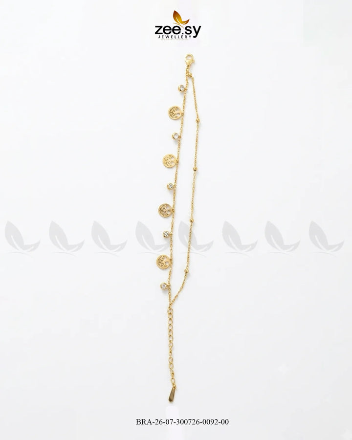 Double Chain Tree Medallion Bracelet