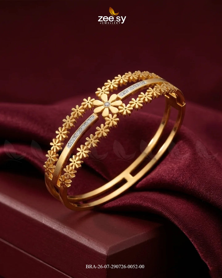 Double Floral Border Crystal Bracelet