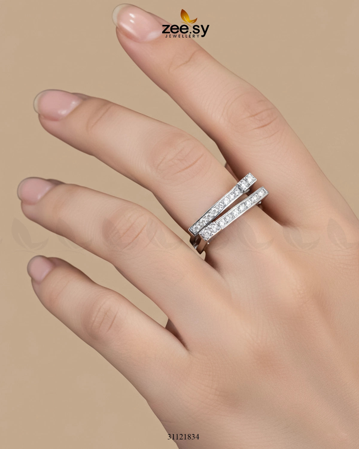 Double Trouble Cluster Pave Ring - Zeesy Jewellery