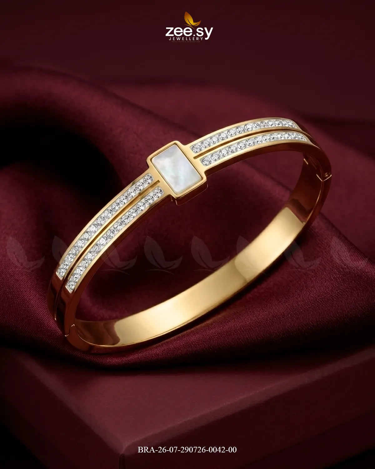 Double Row Crystal Shell Bracelet