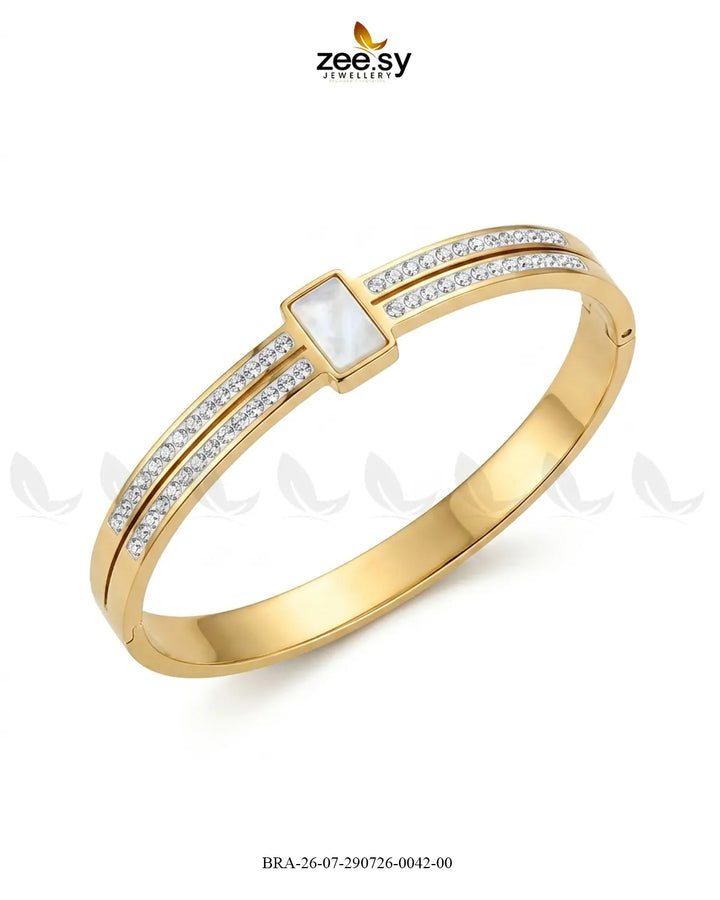 Double Row Crystal Shell Bracelet