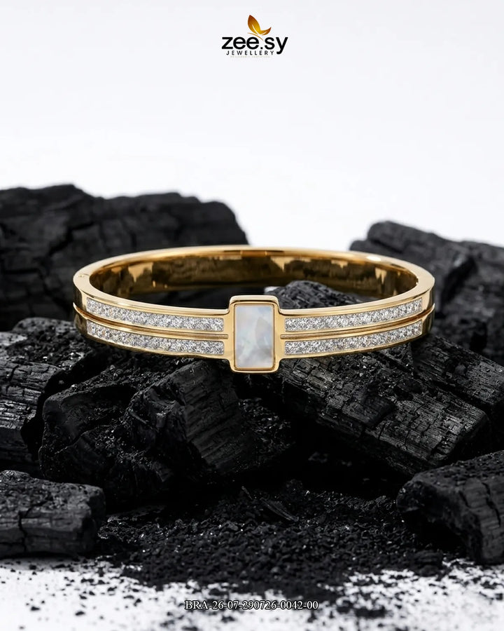 Double Row Crystal Shell Bracelet