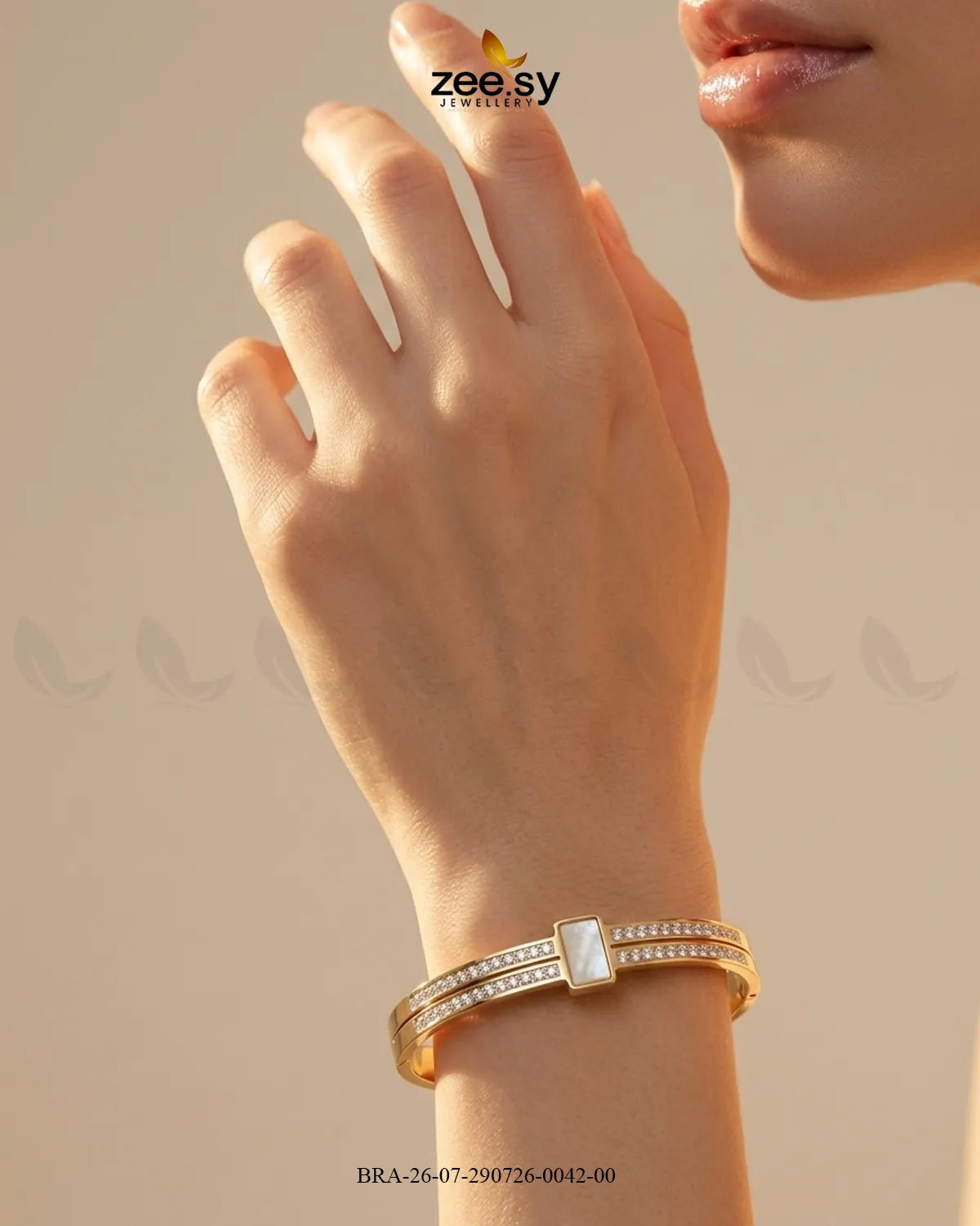 Double Row Crystal Shell Bracelet