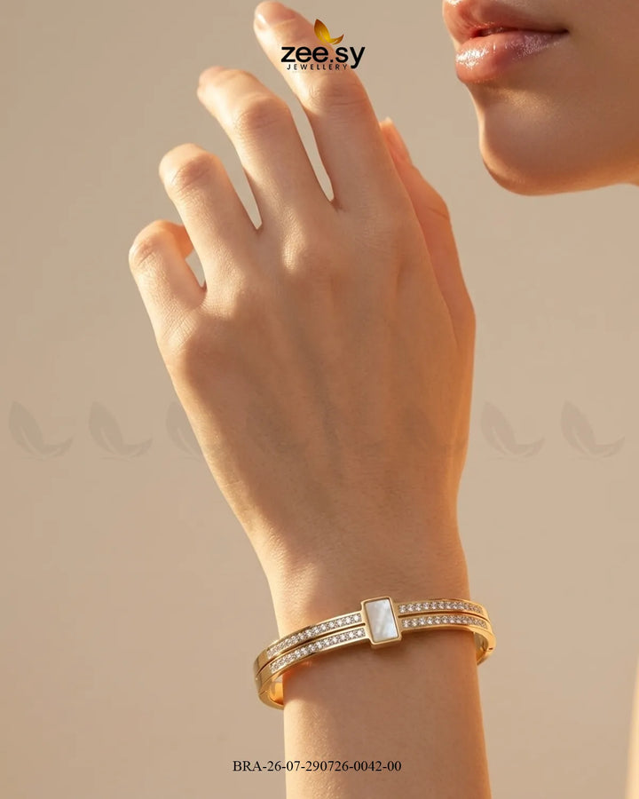 Double Row Crystal Shell Bracelet