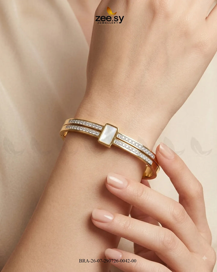 Double Row Crystal Shell Bracelet