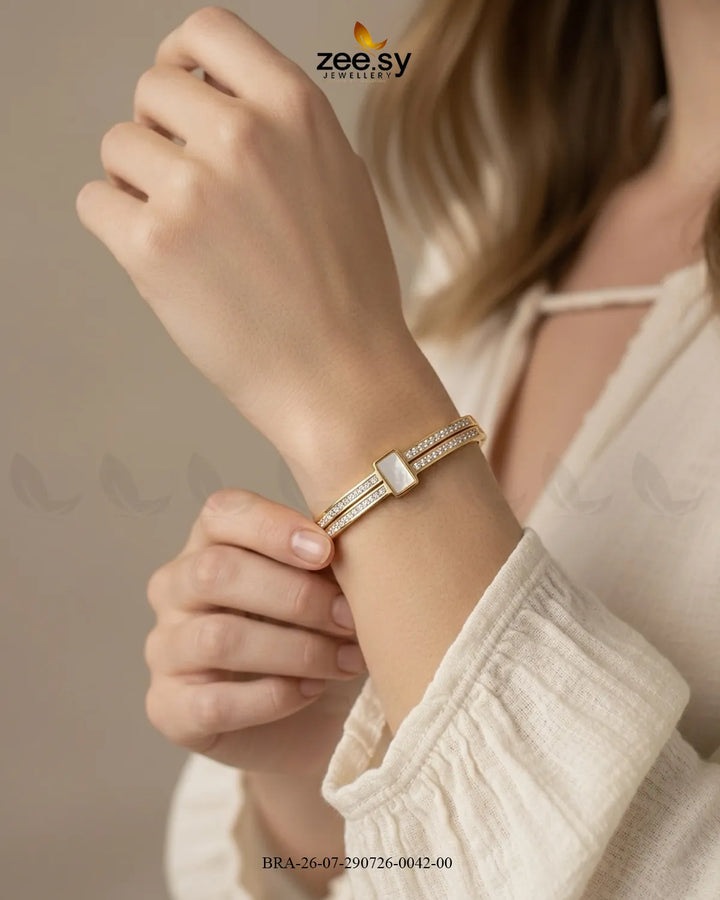 Double Row Crystal Shell Bracelet