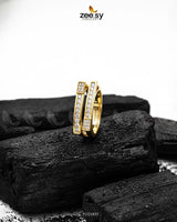 Double Trouble Cluster Pave Ring Golden - Zeesy Jewellery