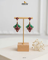 Balsam Earrings Mahroon & Green - Zeesy Jewellery