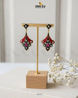 Balsam Earrings Black & Mahroon - Zeesy Jewellery