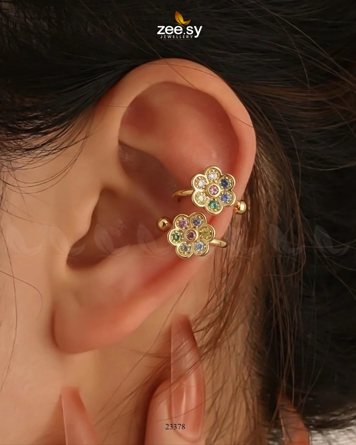 Buttercup Bloom Modern Ear Cuff Earrings - Zeesy Jewellery Pakistan | Premium Artificial & Imitation Jewellery