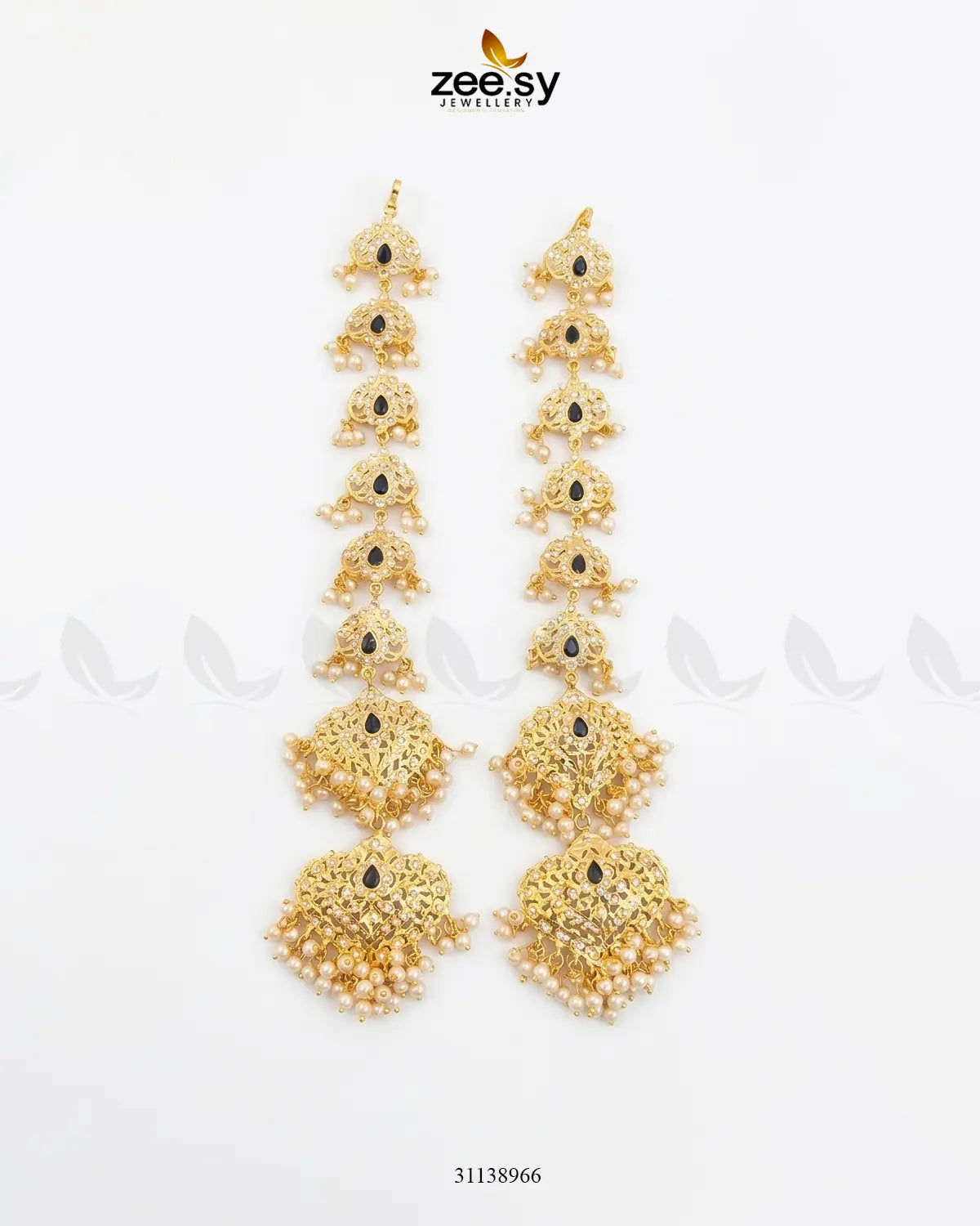 Earrings - 0542 Black Pearl Earrings - Zeesy Jewellery Pakistan | Premium Artificial & Imitation Jewellery