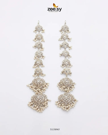 Premium long Pearl Drop Earring Silver Pearl Earrings - Zeesy Jewellery Pakistan | Premium Artificial & Imitation Jewellery