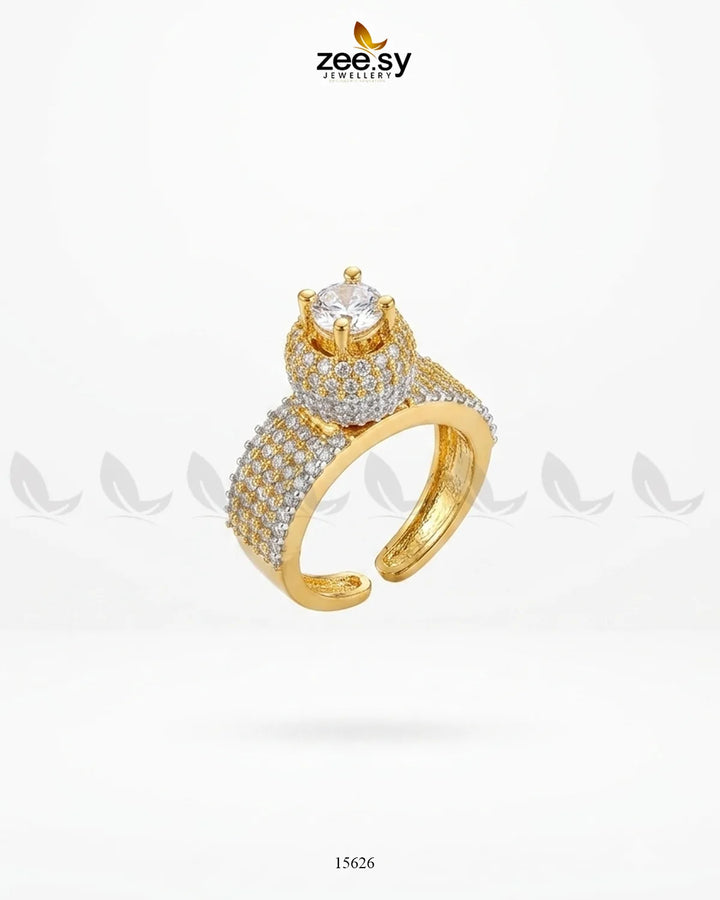 Ivory Dome Modern Zirconia Ring Rings - Zeesy Jewellery Pakistan | Premium Artificial & Imitation Jewellery
