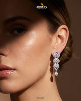 Eeshta Earrings Silver White Earrings - Zeesy Jewellery Pakistan